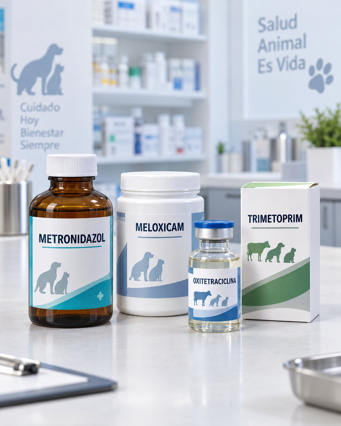 Medicamentos veterinarios: metronidazol, meloxicam, oxitetraciclina y trimetoprim
